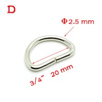 10 stuks/pak d-ring metalen ring metalen sluiting riemgesp leren hardware bh-haak pakket accessoires band 10mm-25mm: Bandmaat 20mm