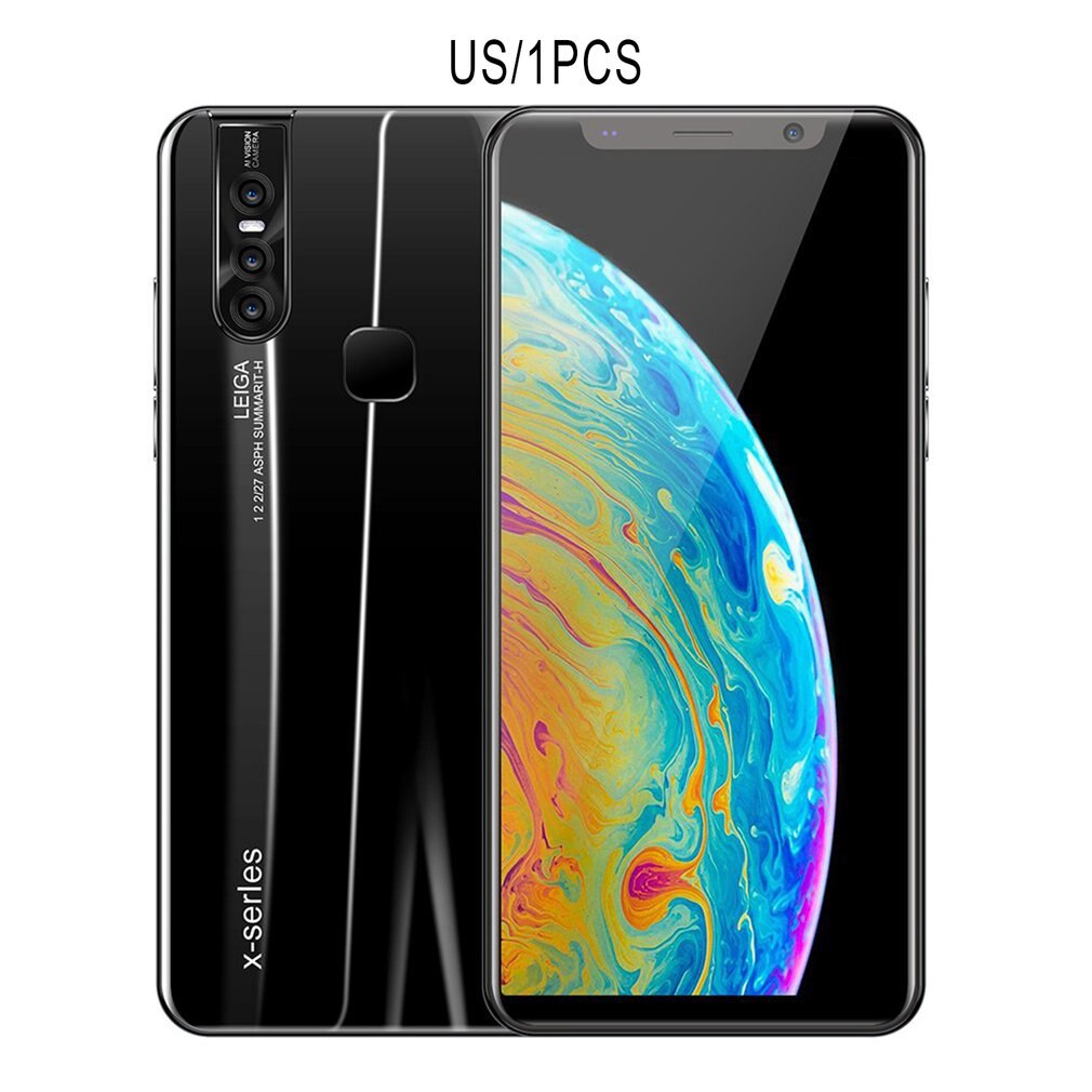 X27 Plus Smartphone 5.72 Inch Big Screen Android Smartphone 512Mb+4G Memory Dual Sim Card Smartphone: black US PLUG