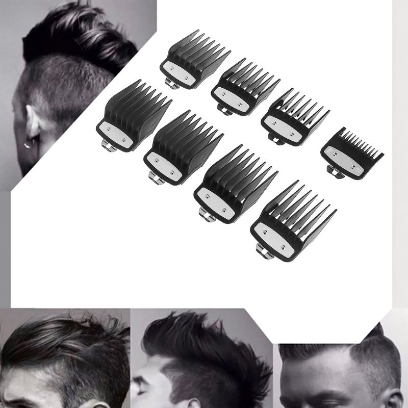 Peine de guía de corte para Wahl, 8 uds, con conjunto con rizador de Metal