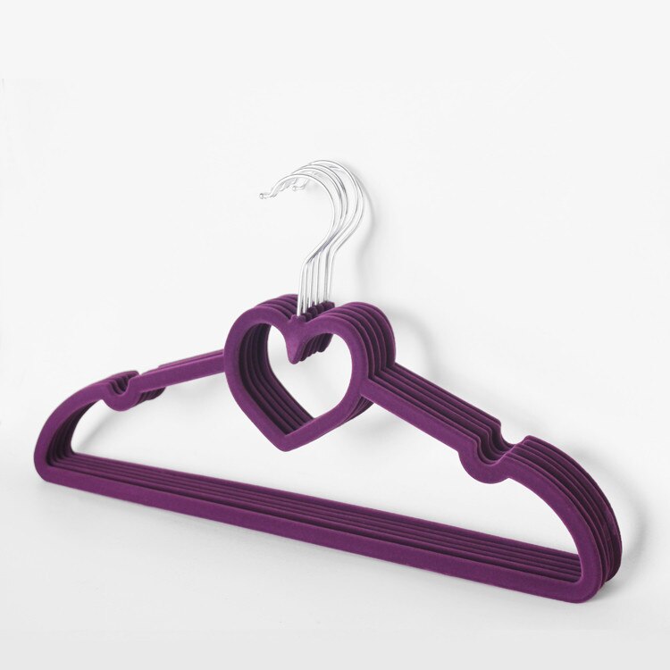Perchas de terciopelo finas, antideslizantes, accesorios de barra, gancho integrado, organizador de almacenamiento de gancho de correa, estante de secado para ropa, 42cm, 5 piezas,: Morado