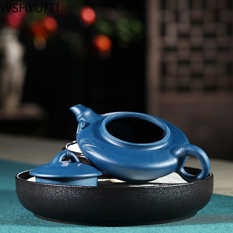 WSHYUFEI Yixing teekanne echte alle der ursprüngliche handgefertigt grün schlamm lila Tonne Teekanne Chinesischen Tee zeremonie 240ml