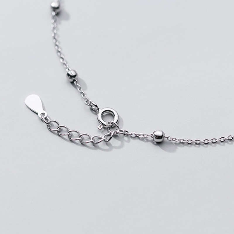 Ponykiss trendiges  s925- teiliges sterlingsilber-fußkettchen mit vierblättrigem kleeblatt und hohlkette für damen, partyschmuck, allergievorbeugendes accessoire