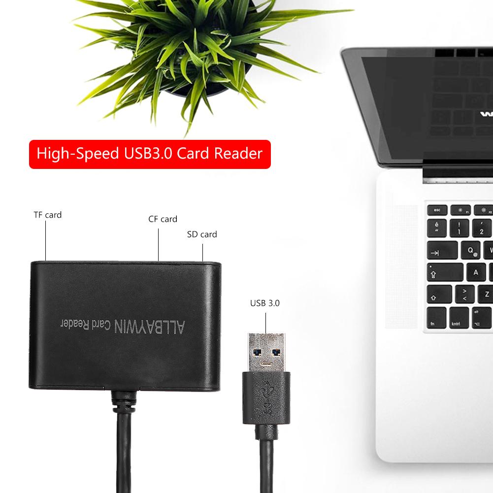 High-speed mini USB3.0 card reader 3 in 1 universal memory card TF card CF card support swap safe and reliable