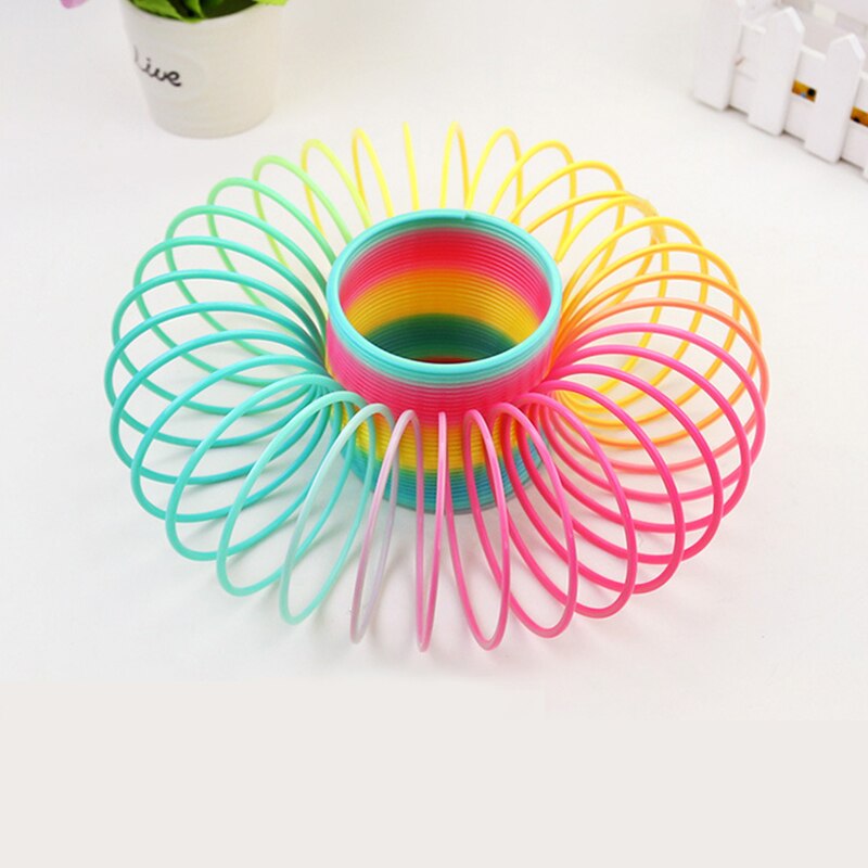 Magic Plastic Smile Rainbow Spring Colorful Circle Coil Elastic Ring Funny Toys For Early Development Educational