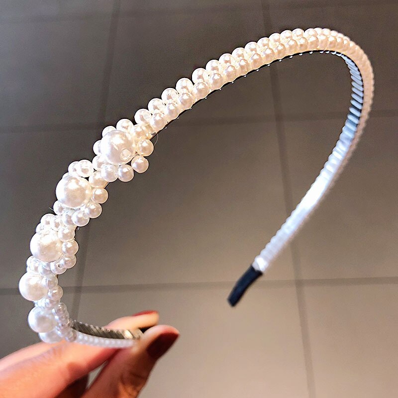 Handgemachte Perlen Perle Stirnband für Frauen Drücken Haar Schnalle Winkel Stirnband Hochzeit Kopfschmuck Haar Zubehör Schmuck