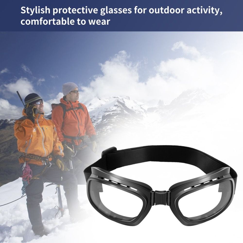 Sports Goggles Windproof Cycling Glasses Foldable Vintage Snowboard Goggles Adjustable Imitation Shock Motorcycle Glasses Skiing