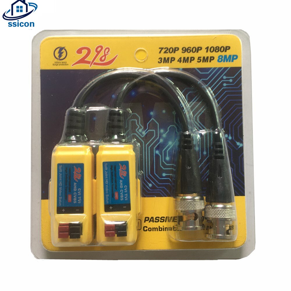 10 pares CCTV vídeo Balun torcido BNC pasivo transceptores de fibra óptica UTP Balun BNC Cable para AHD CVI Cámara