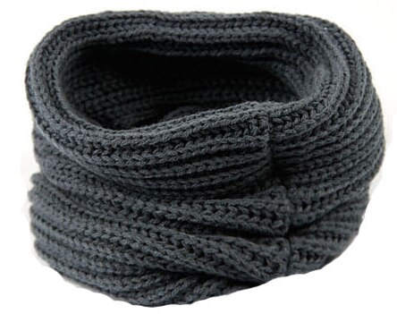 YSDNCHI Winter Ring Knitting Unisex Wool Neck Warmer Winter Scarves Women Pure Color Collar Keep Warm Elasticity Scarf: W082 Dark gray