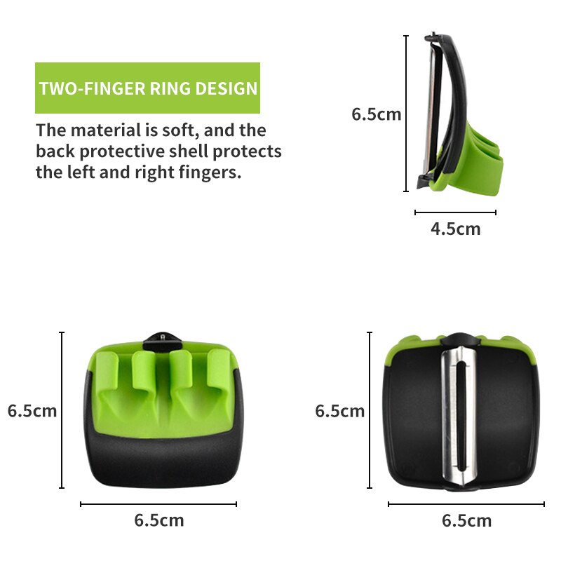 Konco Vegetable Peeler,Palm Hand Fruit Peeler for Kitchen Vegetable Peeler with Comfortable Finger Ring Kitchen Tools