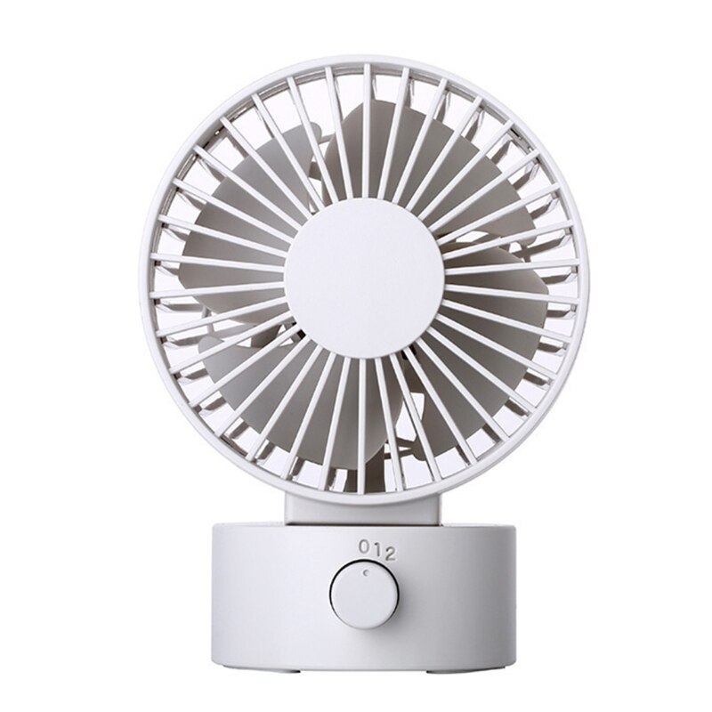 Desk Fan Noiseless USB Fan Cooling Fan with Adjustable Head, Double Fan Blades, 2 Speeds, Mini Size Desktop Fan