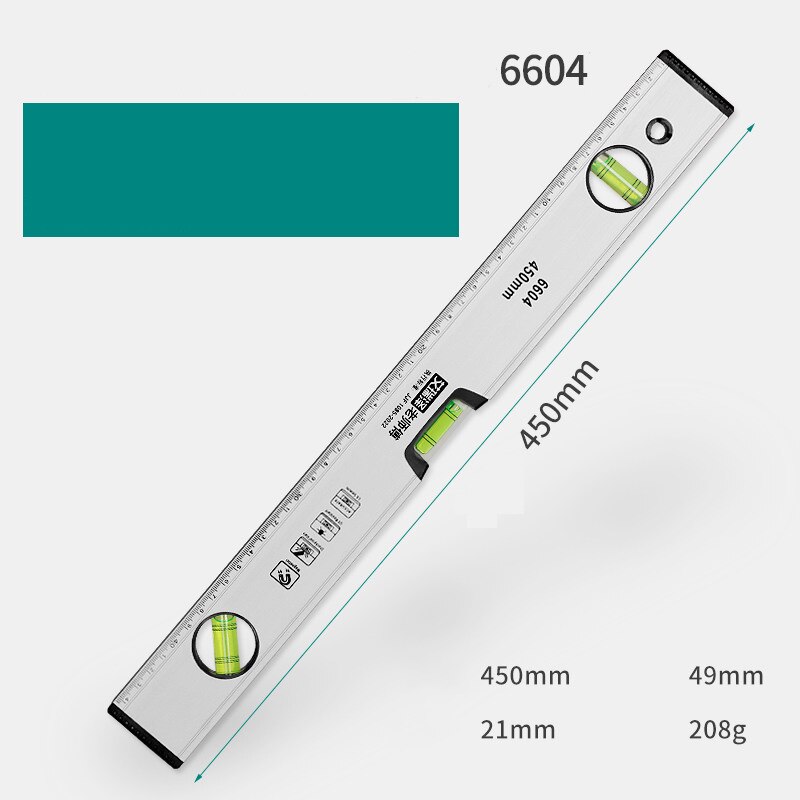 Airaj magnetische waterpas , 300mm, hoge precisie balansbalk, gietijzeren hendel met waterpas, liniaal met hoog draagvermogen: Niveau 450mm(6604)