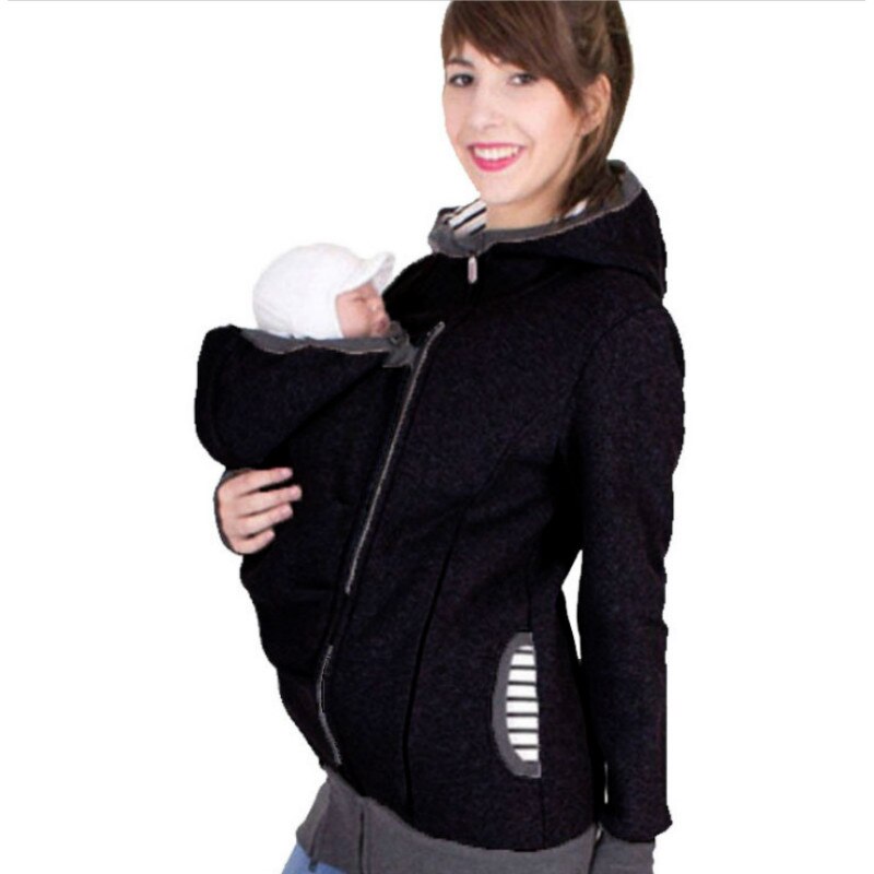 Vrouwen Moederschap Uitloper Baby Pouch Carrier Verpleging Hoodie Kangoeroe Rits Voor Zwangerschap Jas Vrouwen Borstvoeding Hooded Tops