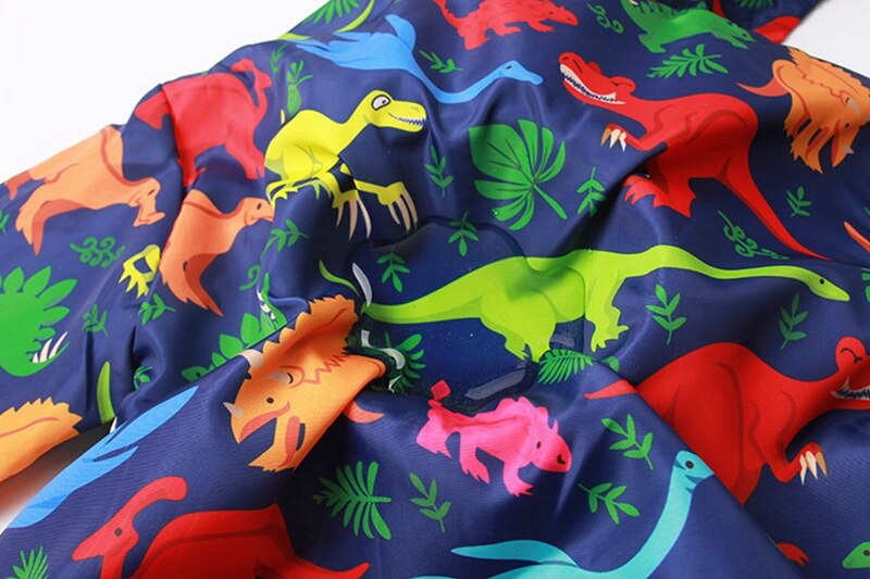 Veste coupe-vent en coton pour enfants, 80-130cm, manteau d&#39;automne en coton, motif de dessin animé dinosaure, pour garçons et filles