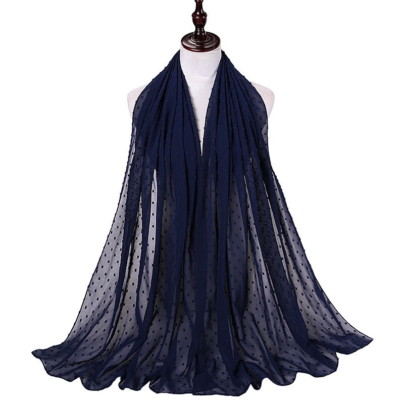 Foulard en mousseline de soie 72x175CM, couleur Pure, malaisie, indonésie, perles, couvre-tête: 14