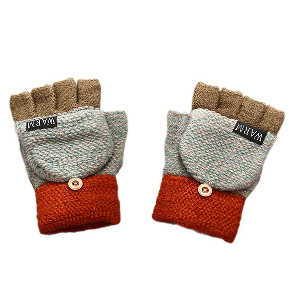Winter Handschuhe Warme halb-Finger Und Garn Clamshell freundlicher Handschuhe warm Halten Cabrio kippen oben Fingerlose Fäustlinge Handschuhe: 5