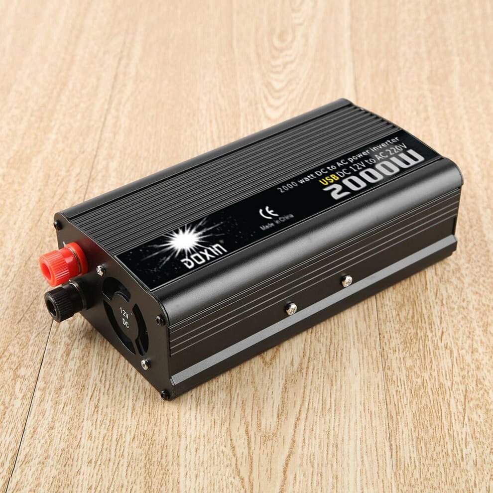 2000W Car Power Converter 12V DC To AC Car Inverter Aluminum Alloy Transformer Inverter Portable Travel Converter