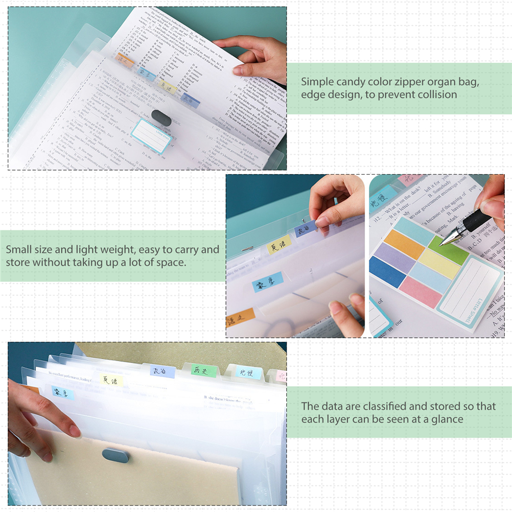 Folder Multi-layer Document Folder File Folder File Organizer Bag Paper Container for Outdoor Office