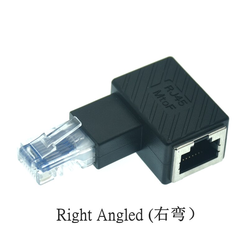 Ethernet Adapter 90 Degree 270 Degree RJ45 / 8P8C Ethernet Female to RJ45/8P8C Male Cat5e/Cat6 Up Down Left Right Angle Adapter: Right Angled