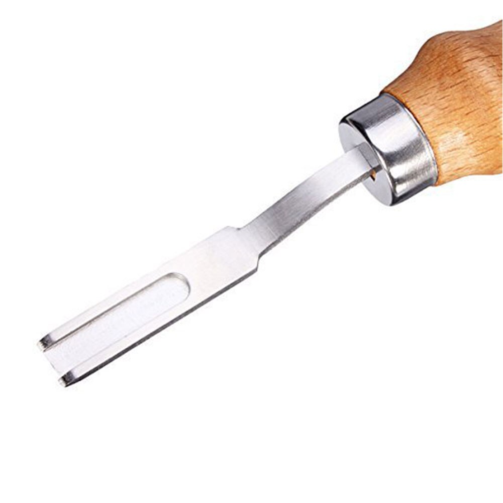 French Style Practical Template Alloy Steel DIY Edge Beveler Stitching Tool Handmade Leather Cutting Durable Wood Handle Groover