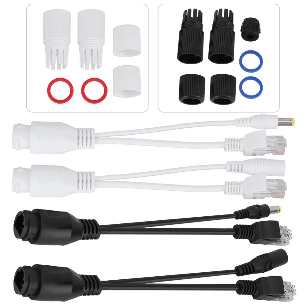 Câble d'adaptateur POE RJ45 1 paire | Kit de séparateur d'injecteur RJ45 avec bouchon étanche, combinaison de synthétiseur Power Over Ethernet
