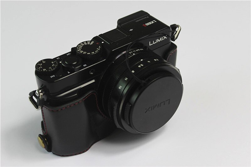 Pu Lederen Half Case Cover Voor Panasonic LX100II LX100M2 LX100 Mkii Camera Tas Shell Met Batterij Opening