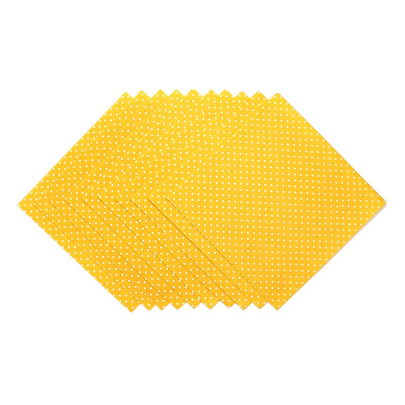Tissu en feutre de couleur Pure imprimé jaune et Polyester, motif à pois, 30x30CM, pour Patchwork, bricolage, couture, décoration de la maison, 10 pièces/lot