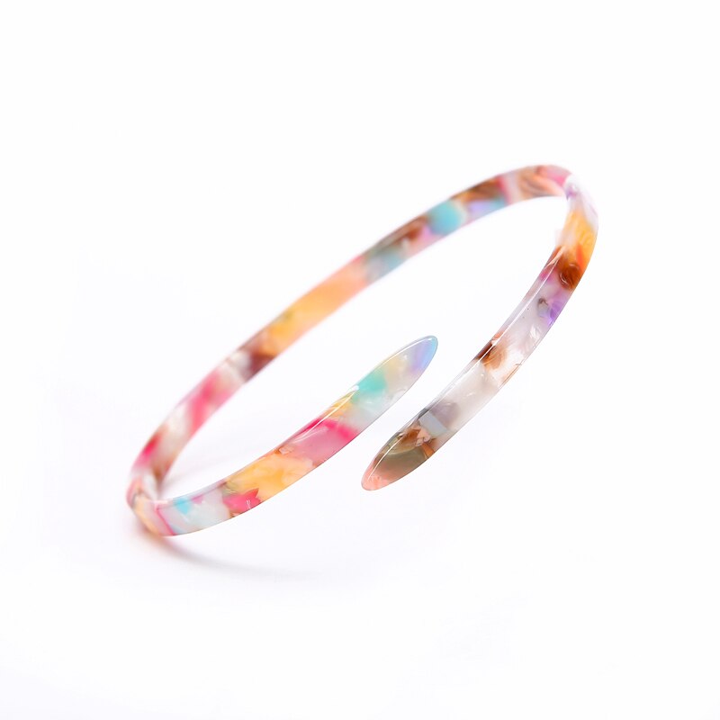 Acetate Tortoise Shell Vintage Acrylic Open Bangles Bracelets Leopard Print Women Cuff Charm Resin Jewelry Accessory: 014