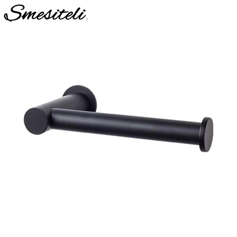 Smesiteli-soporte de papel negro Sus304, montaje en pared de acero inoxidable, para baño, portarrollos de papel higiénico de