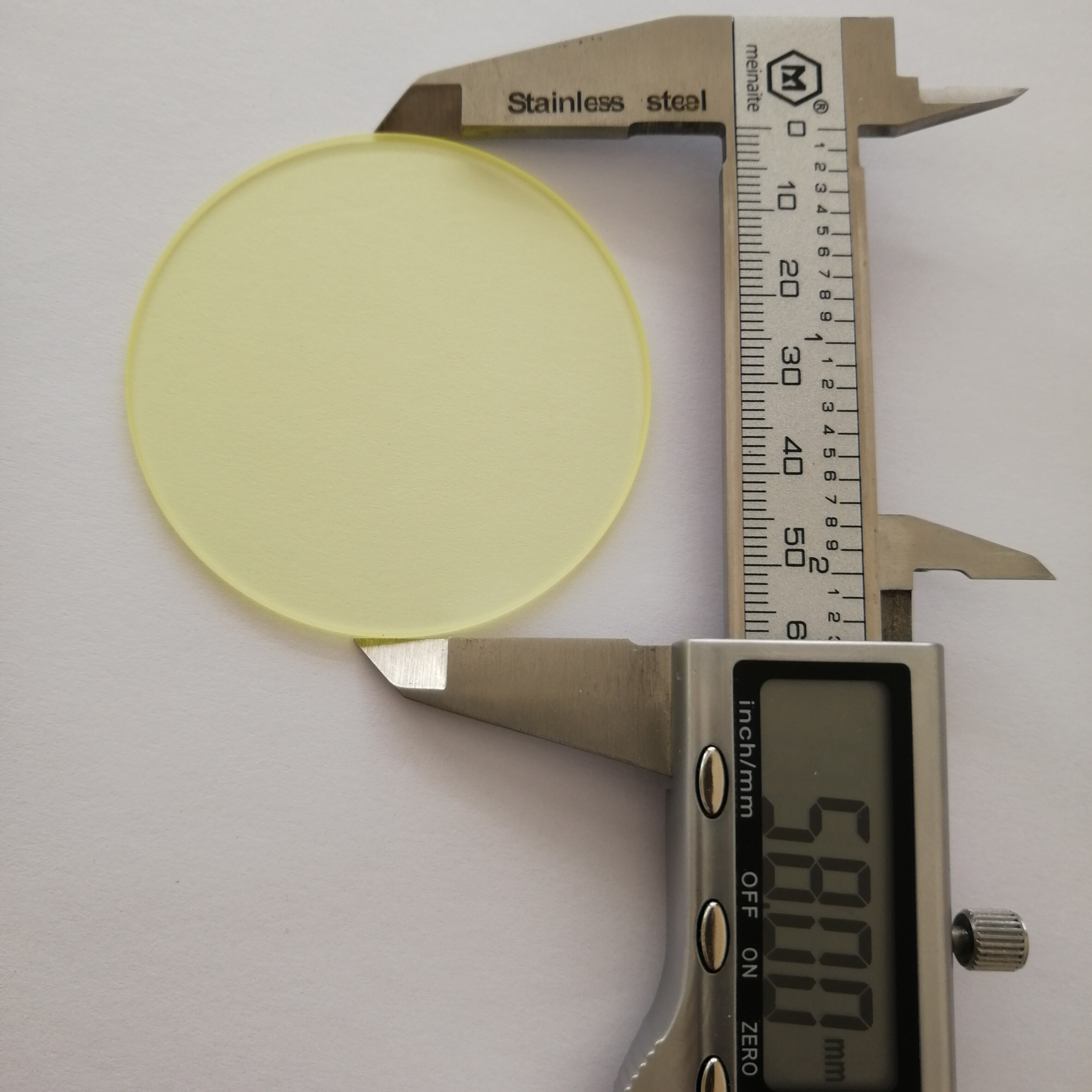 58*2.0mm 450nm Longpass Filter Light Yellow Optical Glass JB450 GG455
