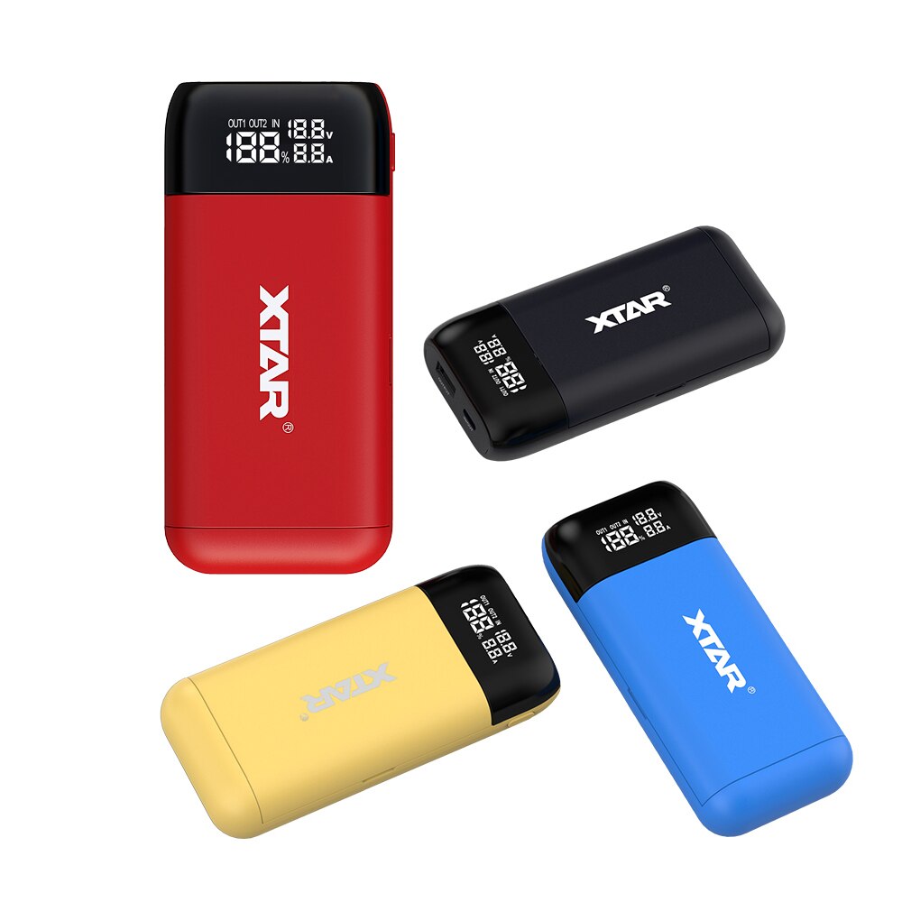 XTAR PB2S Portable Power Bank Charger TypeC INPUT QC3.0 ADAPTER USB LCD Fast Charger For 18700 20700 21700 18650 Battery Charger