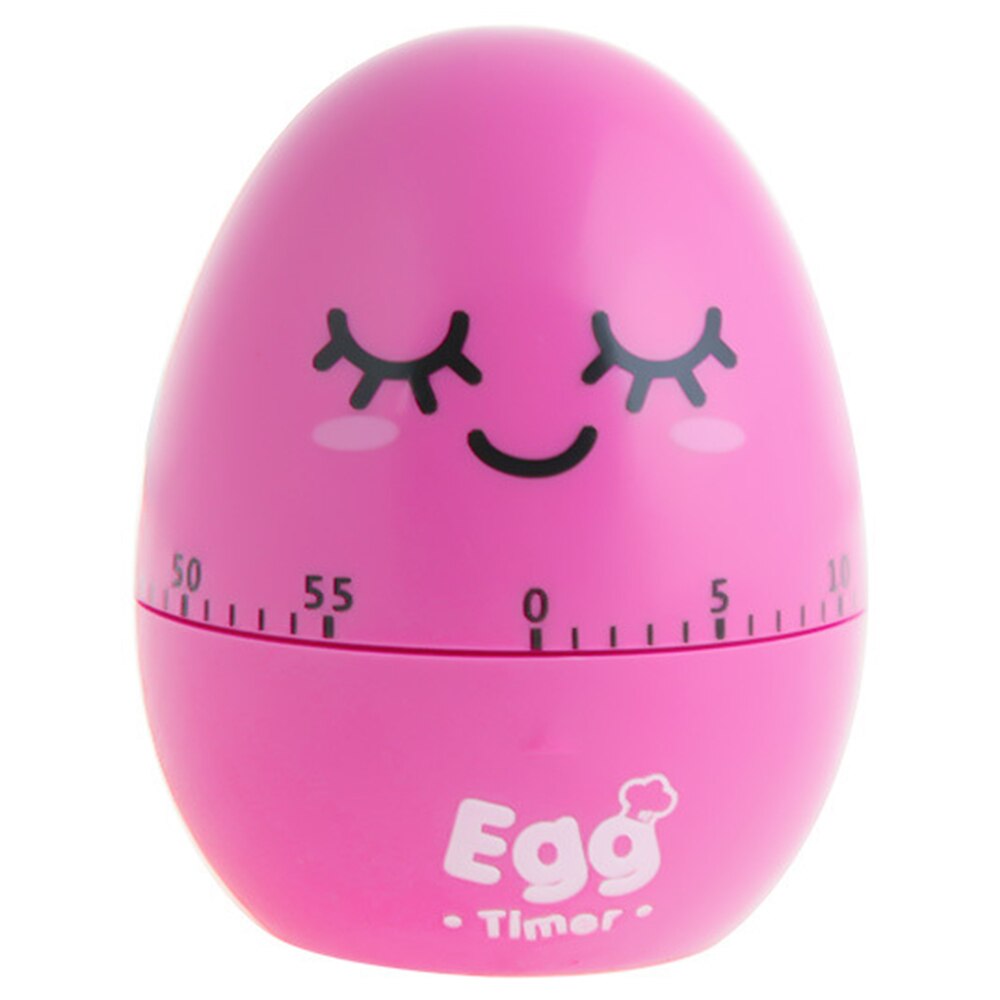 Fun Kitchen Egg Timer 60 Minutes Cartoon Cute Cooking Clock Alarm Clock Mechanical Home Decoration: Pink