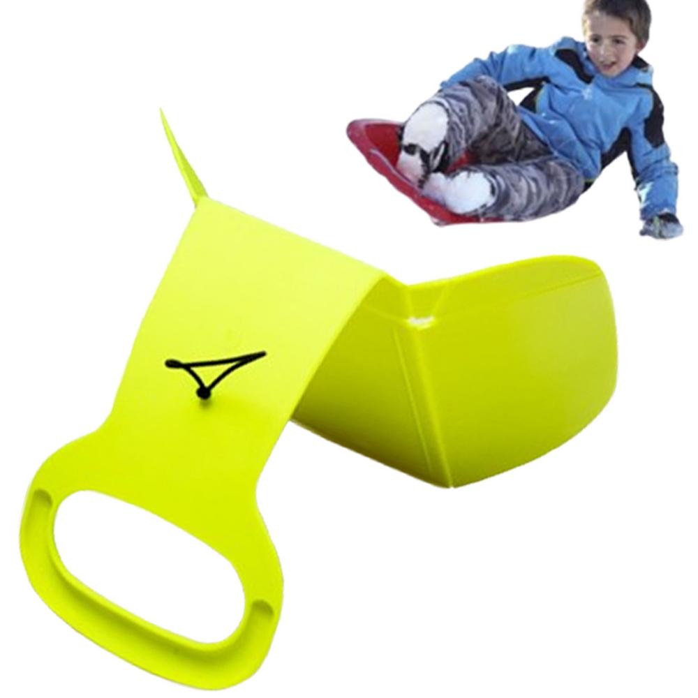 freundlicher Snowboard Tragbare Faltbare Schnee Schlitten Bord schwer Pflicht Sand Schlitten Winter Spielzeug Doppelseitige Schnee Schieberegler Mit Griff Für Schnee: Grau