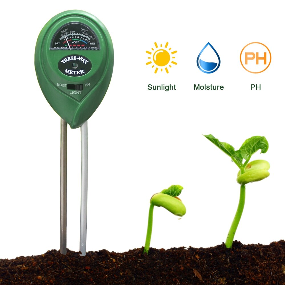 2/3 in 1 håndholdt ph-måler fugt fugtighedsmåler ph-tester til havejord metalsonde 10-80%  hygrometer