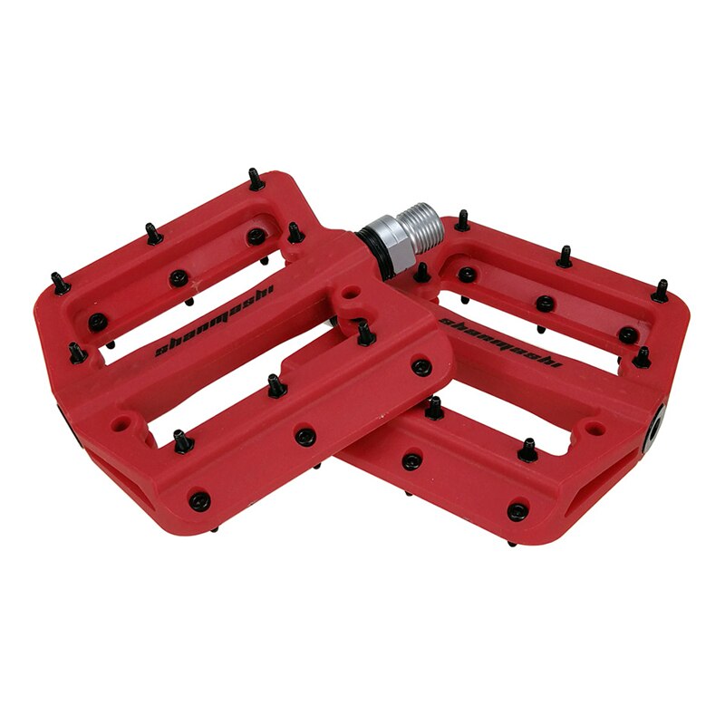 SMS vélo pédale vtt nylon fibre roulements pédales plat Y engrenage fixe ultra-léger 345g cyclisme 9/16 BMX VTT repose-pieds: red