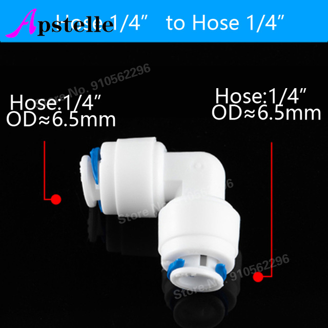 RO Water Hose Connection Straight Elbow Tee Cross 1/4" 3/8" Coupling Plastic Quick Pipe Fitting Reverse Osmosis Connector