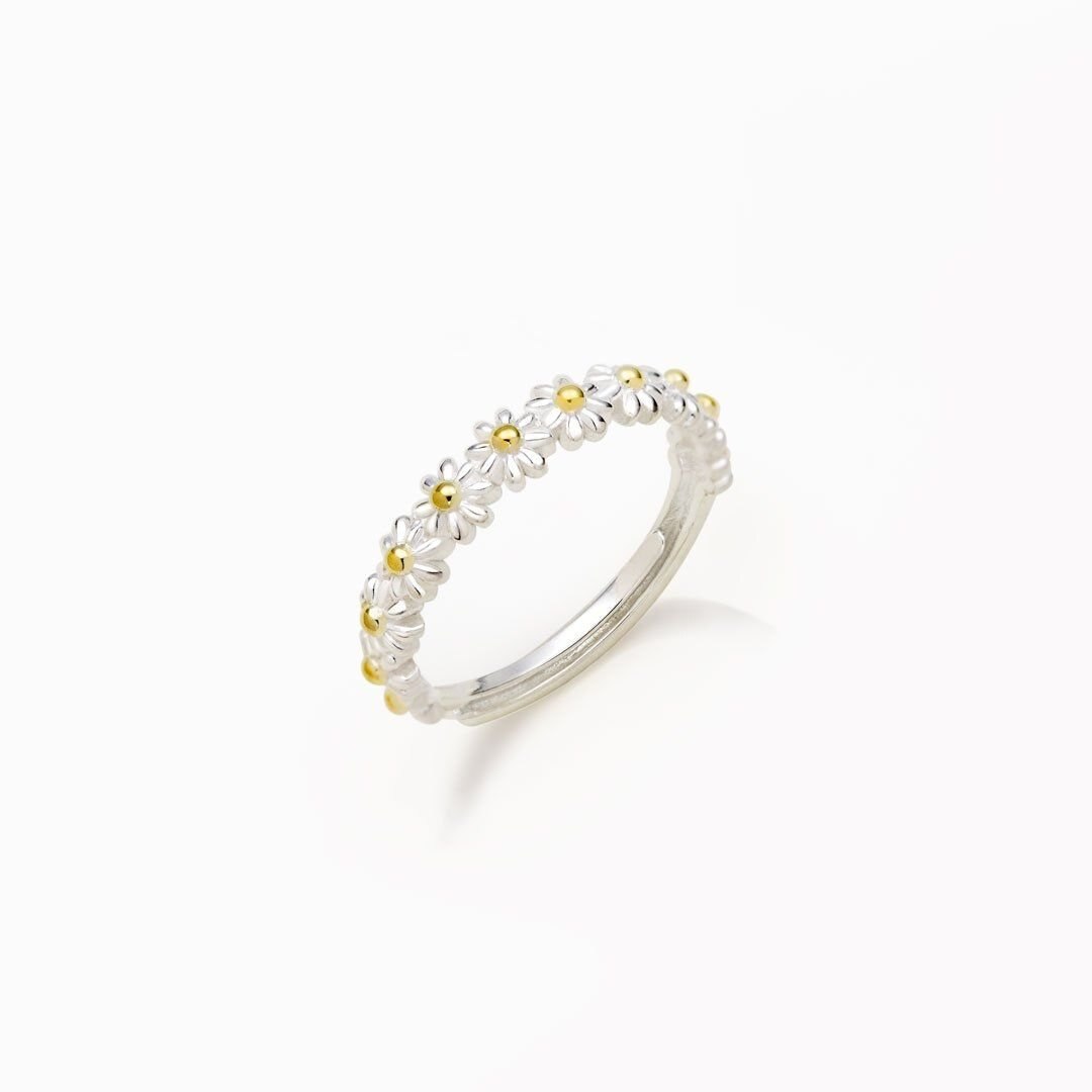 Trendy Koreaanse Stijl Bloem Ringen Voor Vrouwen Punk Vintage Pruimenbloesem Ring Kleine Daisy Bloem Ringen Party Paar R: R438-3