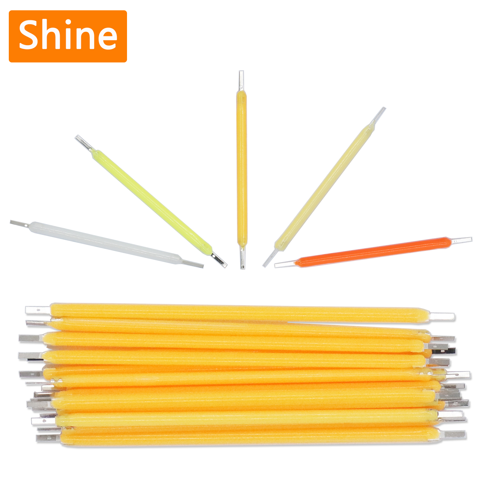 Ampoule Edison à Filament LED COB, pièces de lampe 18.8mm 29mm 38mm 54mm 68mm DC 3V 12V 57V 80V, Diodes de lumière à incandescence, accessoires, 10 pièces