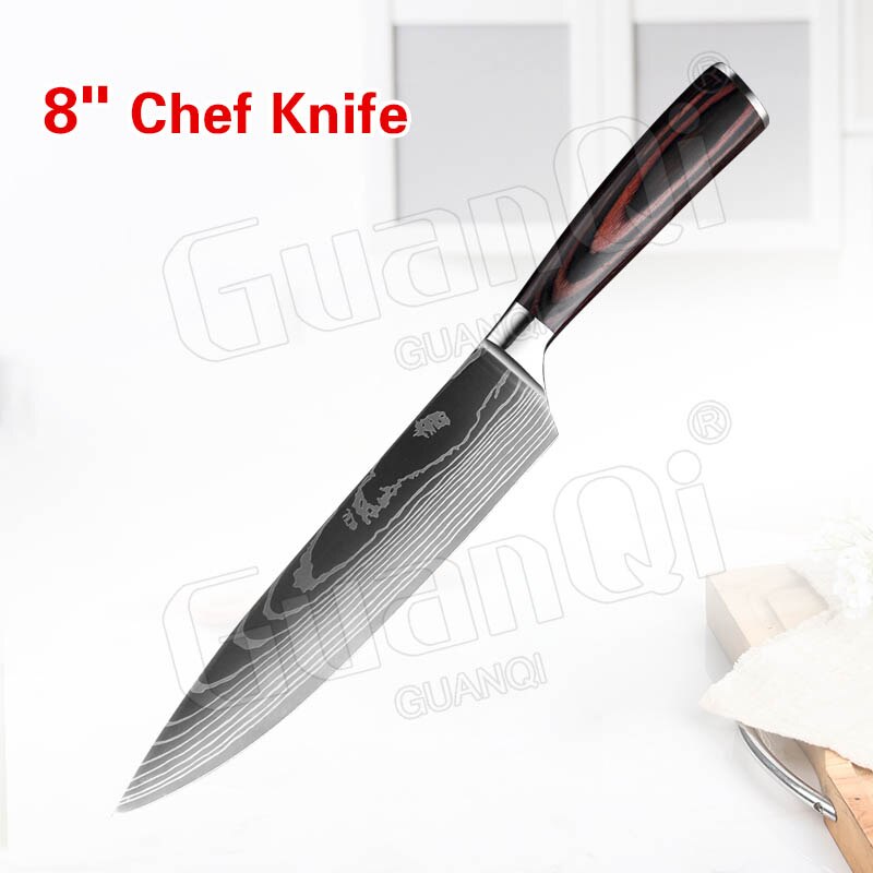 Kitchen Knives Razor Sharp Slicing Meat Chopping Knife Butcher Knife 5Cr15 Stainless Steel Cleaver Traditional Cooking Knives: 8 In Chef Knife