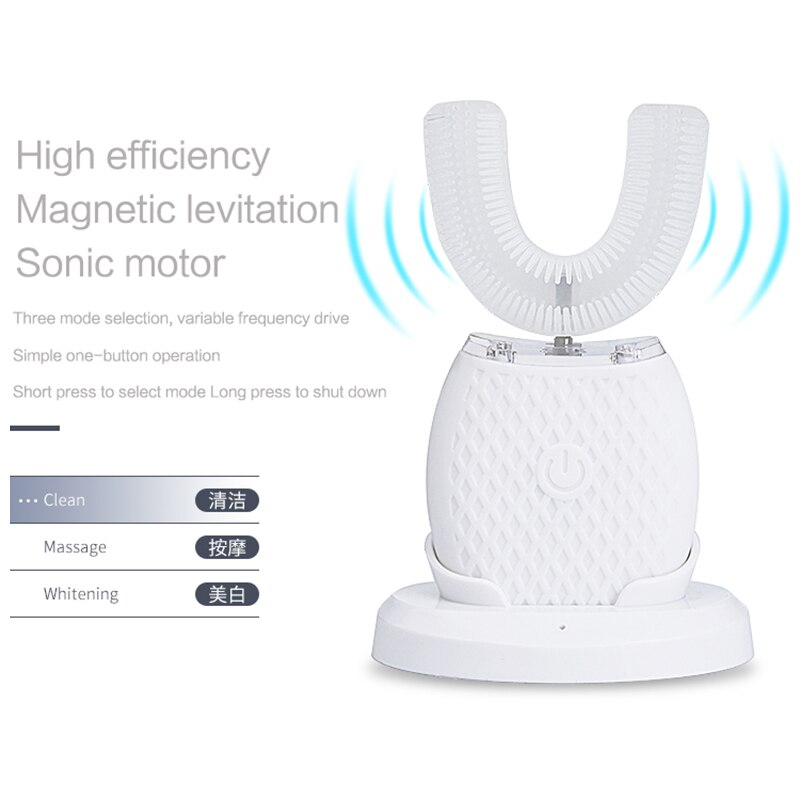 Xiaomi-cepillo de dientes eléctrico inteligente para niños, dispositivo de limpieza dental automático con carga inalámbrica, 360 grados, de silicona blanqueadora