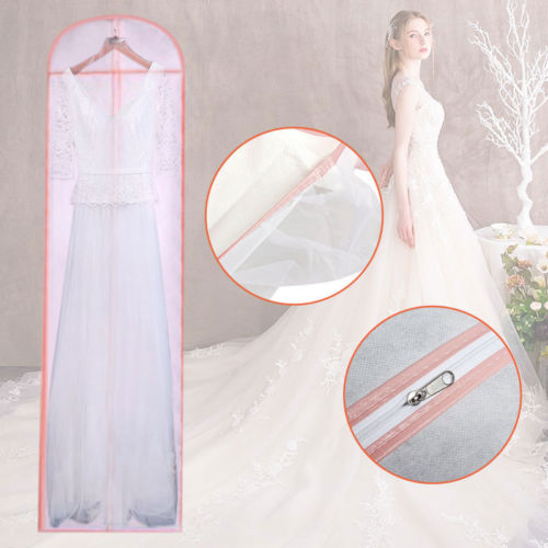 Praktische Brautjungfer Hochzeit Kleid Kleid Staubdicht Atmungsaktiv Lange Kleid Abdeckung Lagerung Tasche
