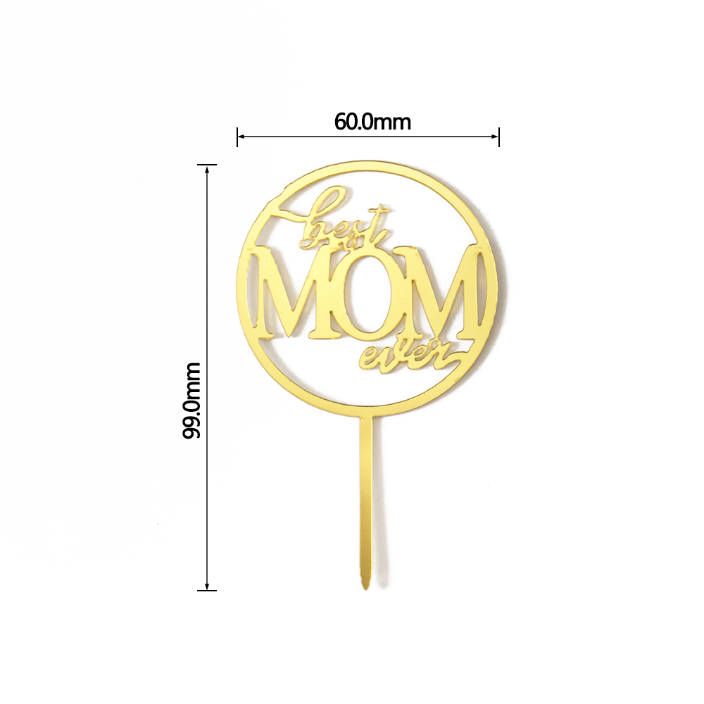 Pak Van 10 Stuks Mini Moederdag &amp; Vaderdag Cake Topper Beste Moeder Ooit Beste Papa Ooit taart Decoratie Voor Bento Cake Kleine Taart: BM (Gold)