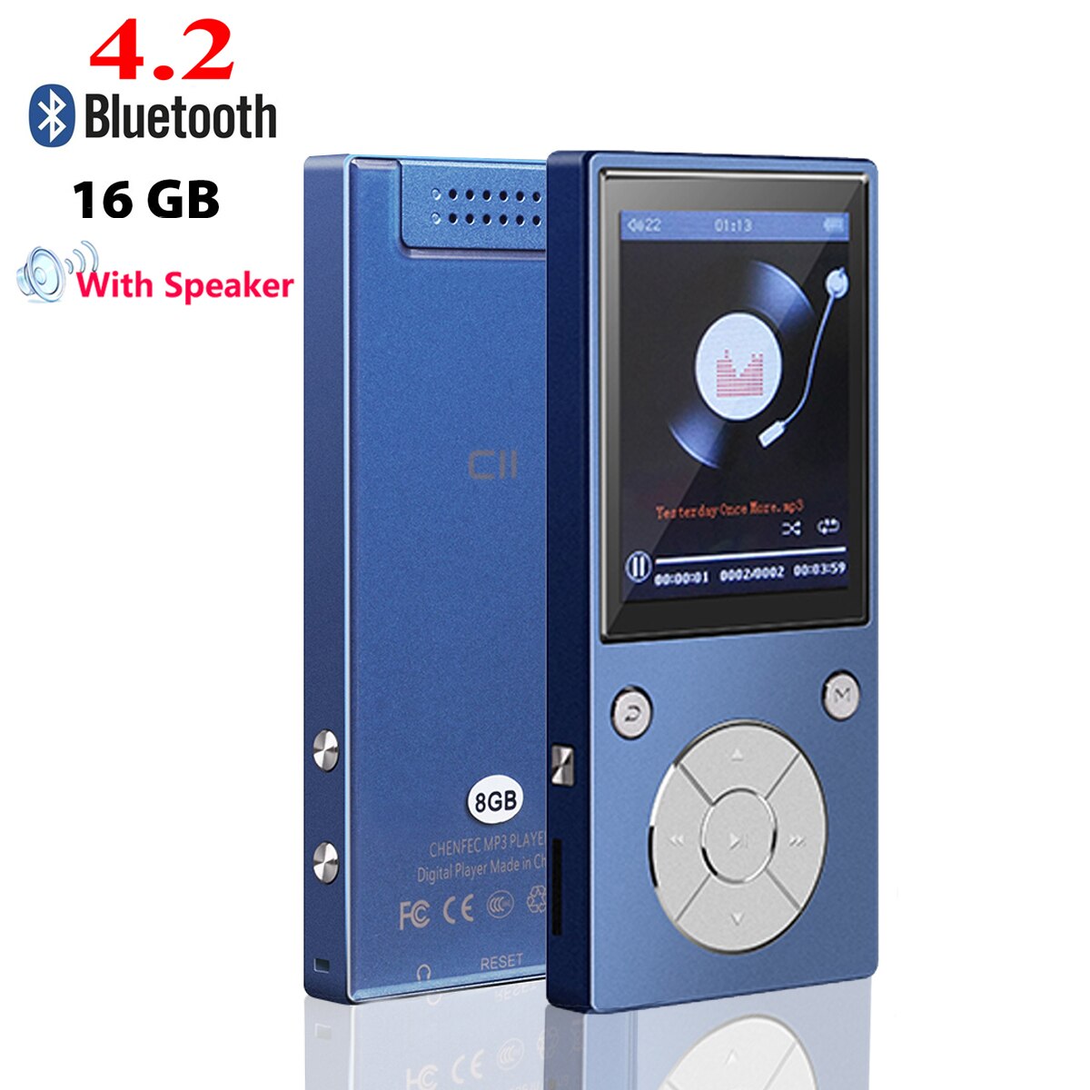 Hifi Muziek Lossless MP4player Met Bluetooth 2.4 Hd Scherm Ingebouwde Luidspreker 16G MP4 Muziekspeler sd-kaart Tot 128G