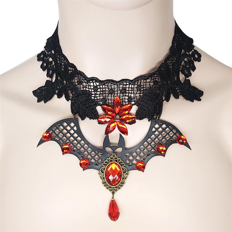Halloween choker halskæde rhinestone spider web kraveben halskæde charme halskæde til kvinder: Type 4