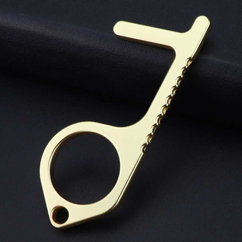 Metal No Touch Door Opener Tool Touchless Keychain Hand Tool with Stylus for Door Handle Touch Screen Brand: Gold