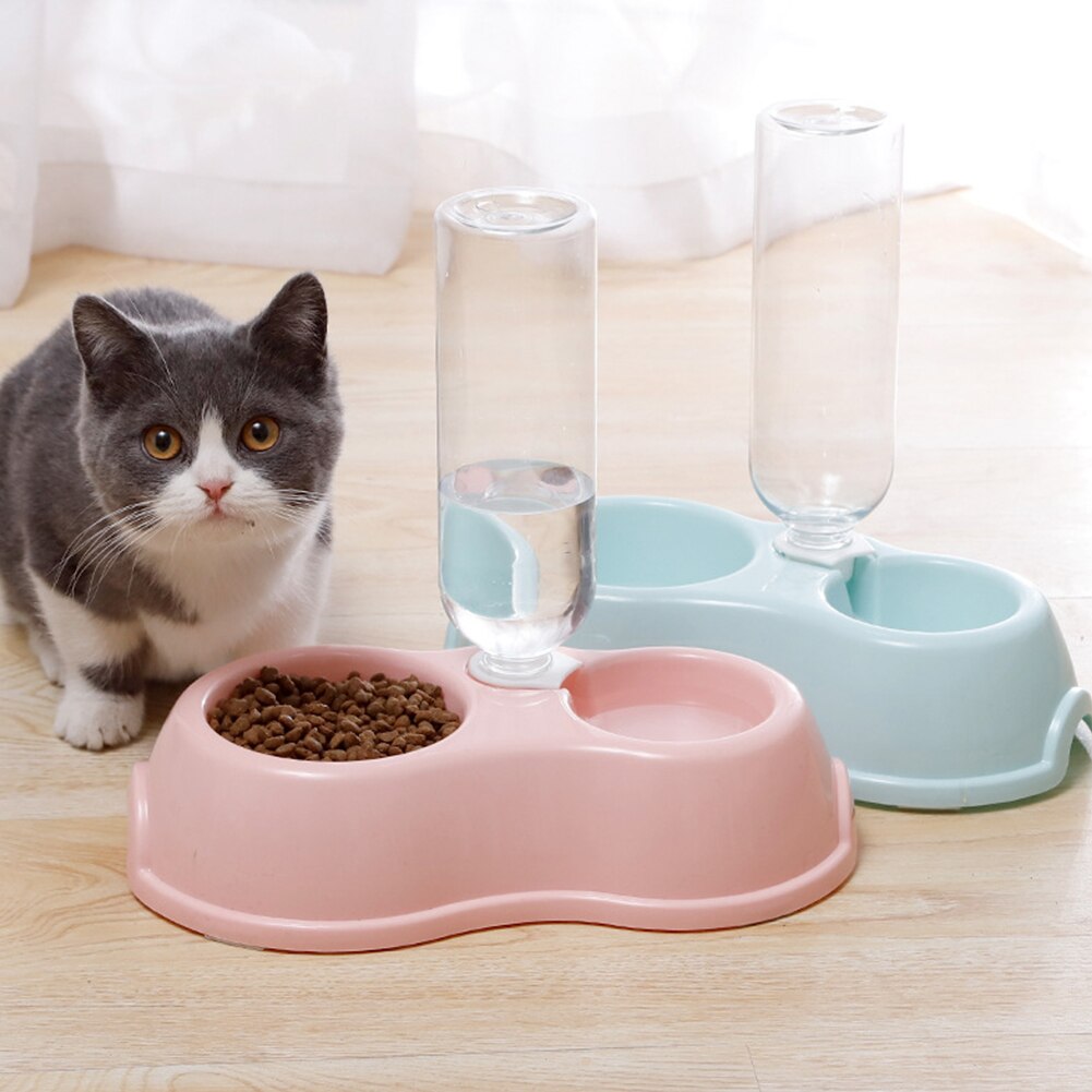 No-slip recipiente de alimentación para mascotas de perro Fuente de bebida para gatos mascotas tazón de agua cachorro gato comer beber plato dispensador de comida