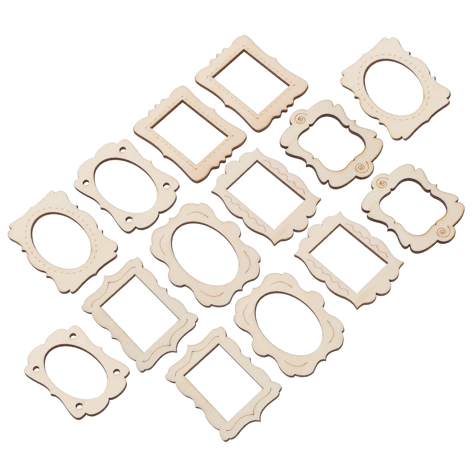 40pcs Mini Handmade Wooden Frames For Diy Wood Photo Frame Home Decor Craft Supplies Sewing Tools Unfinished Frames: Default Title