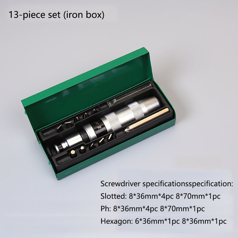 Impact Schroevendraaier Set 13Pcs Heavy Duty Shock Schroevendraaier Bit Set Beitel Bit Industriële Grade Multifunctionele Schroef Extractor: 13pcs