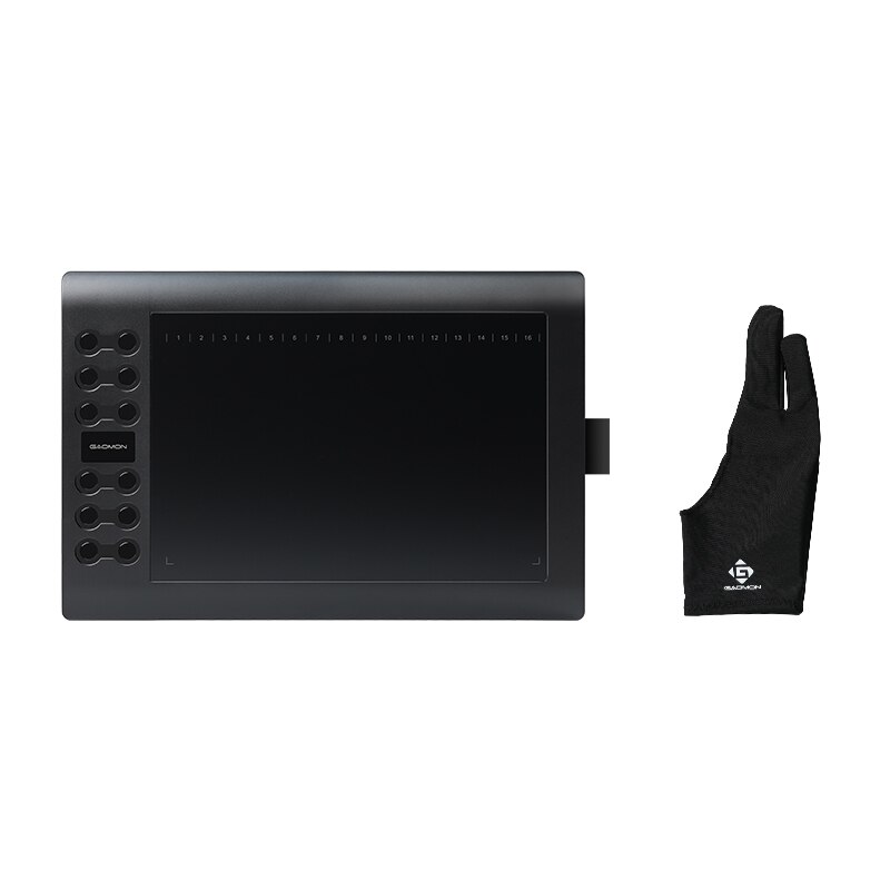 GAOMON M106K 10X6.25 inch Grahpic Tablet with Animation Anti-fouling Glove for Drawing Tablet +Digital Pen as