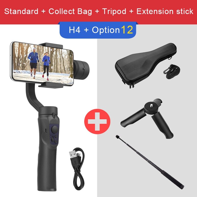 EKEN H4 3 Axis Handheld Stabilizer Cellphone Video Record Smartphone Gimbal For Action Camera phone: Option 12