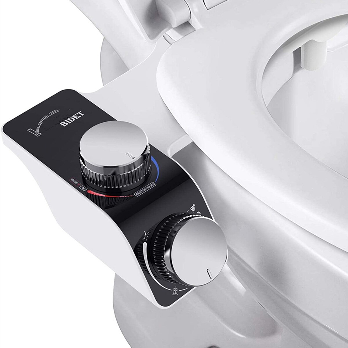 Persoonlijke Bidet Toilet Seat Attachment Niet-Elektrische Zelfreinigende Dual Nozzles Frontale &amp; Rear Wassen Warm Koud Water